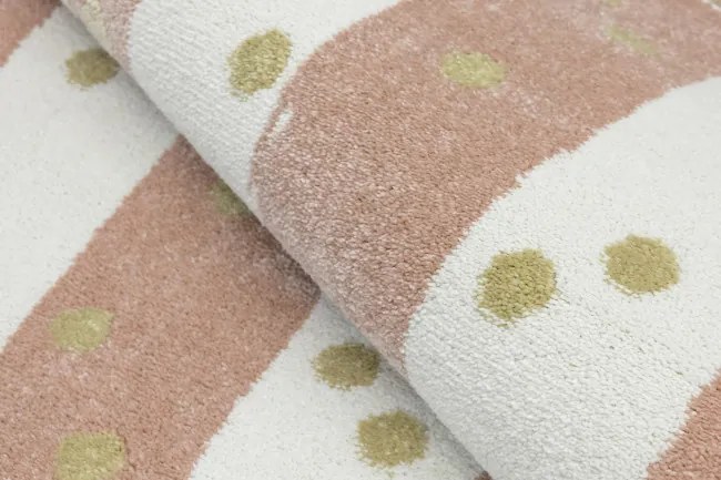 Koberec LIMA M044A krémový / ružový / zlatý kruh