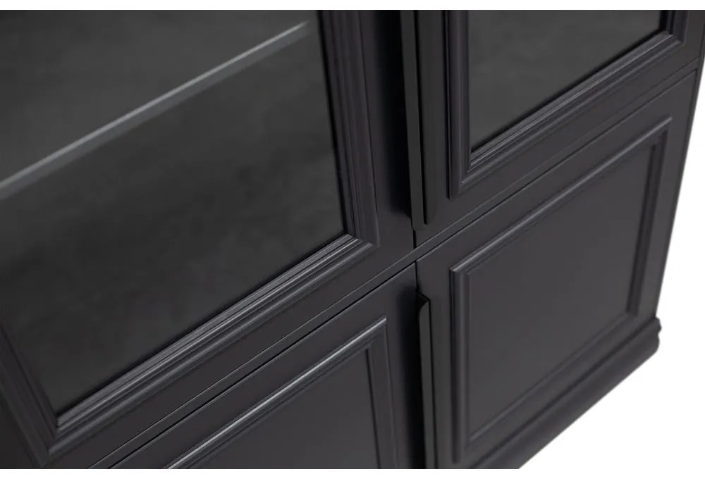 Čierna vitrína z borovicového dreva 110x215x44 cm Organize – WOOOD