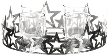Adventný svietnik strieborný 25cm