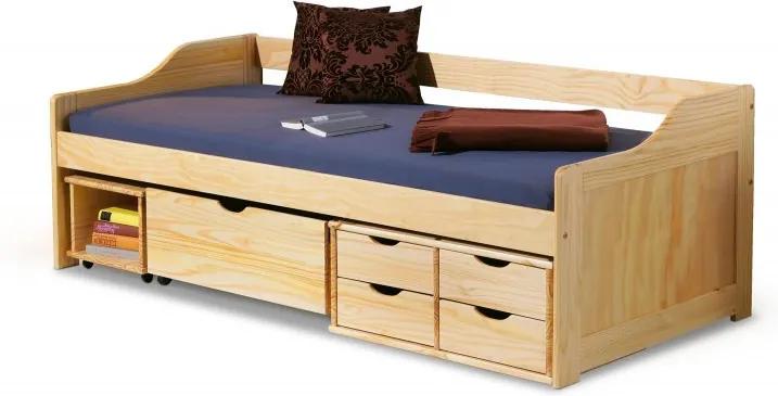 Detská posteľ MAXIMA 2 s úložným priestorom borovica Halmar
