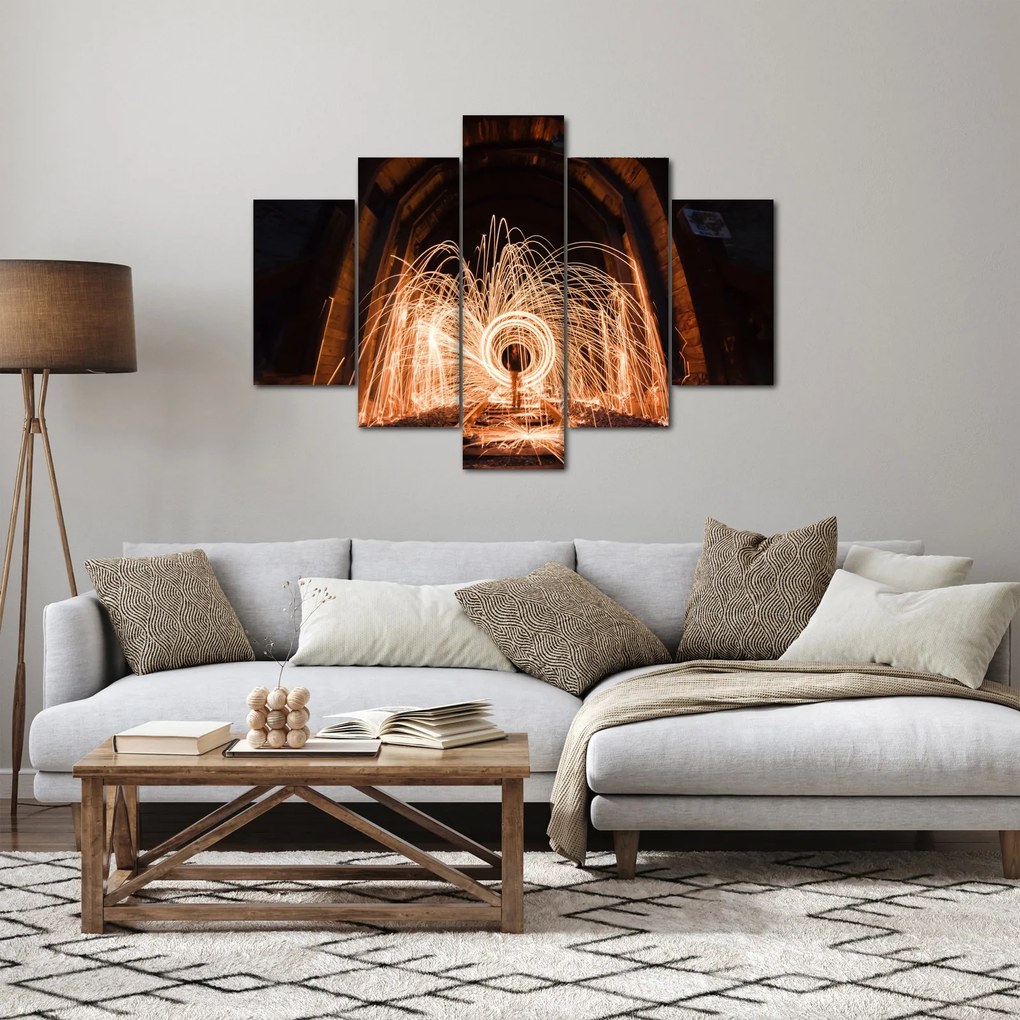 Obraz - Svetelná show na koľajniciach (150x105 cm)