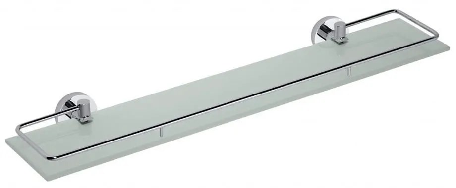 Mosadzná kúpeľňová polica v striebornej farbe Sapho X-Round, šírka 60 cm