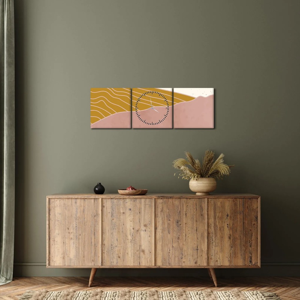 Obraz - Východ slnka (s hodinami) (90x30 cm)
