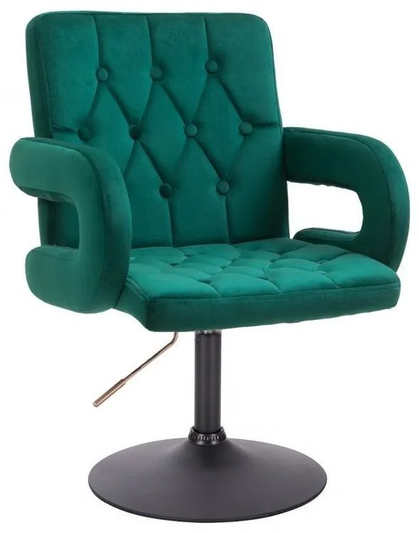LuxuryForm DESIGN Stolička BOSTON VELUR na čiernom tanieri - zelená