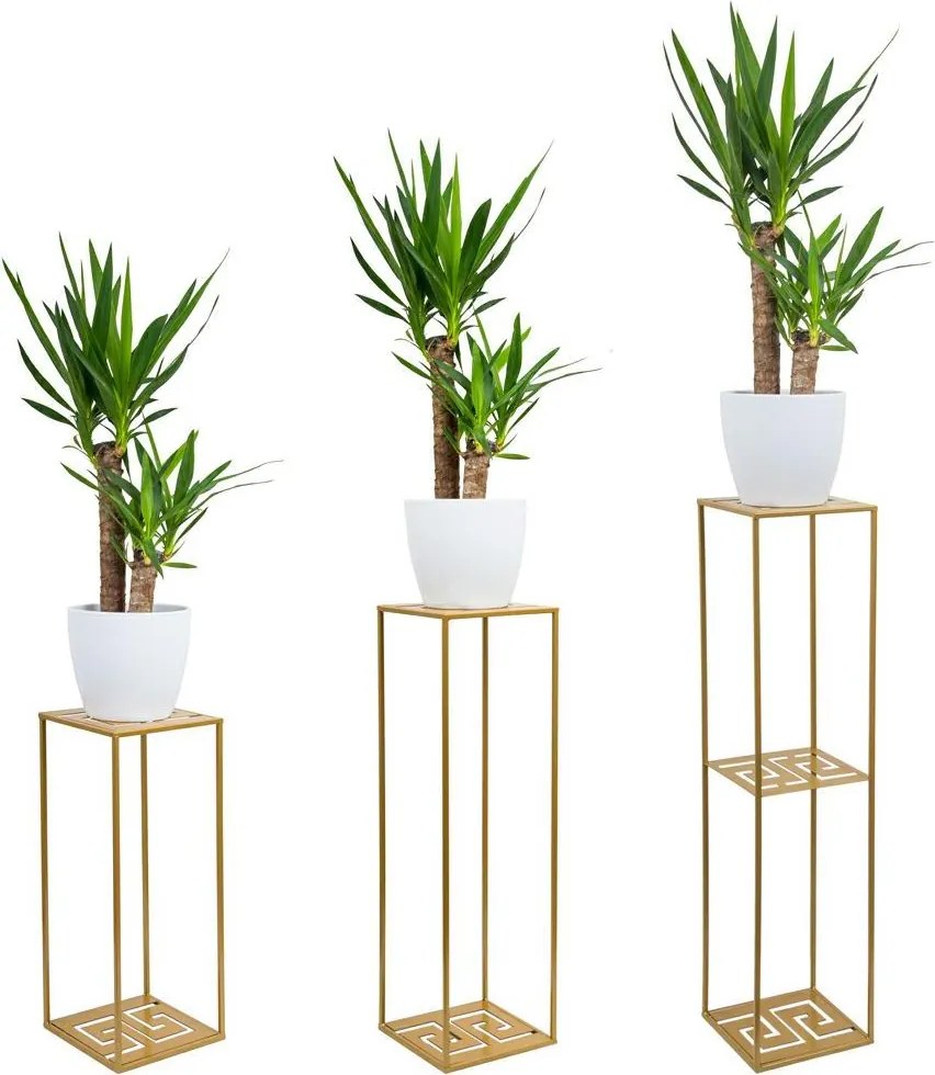 STOJAN NA KVETINÁČ FRAME1 60X24X24 CM ZLATÁ