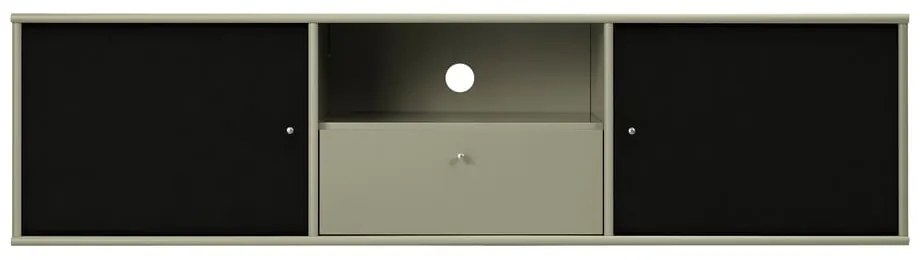Kaki/čierny TV stolík 161x42x45 cm Mistral – Hammel Furniture