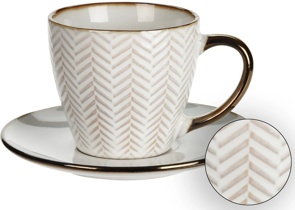 Keramická šálka s podšálkou Queen 210 ml