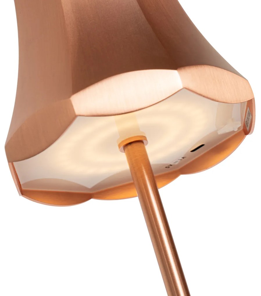 Retro stolná lampa medená nabíjateľná IP44 - Granny