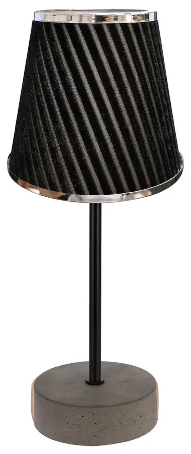 Mila Stolová lampa 1xE14 Max. 25W betónová Sivá/čierna/PVC/čierna-chróm
