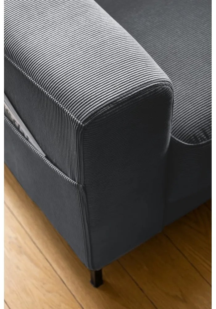 Tmavosivé menčestrové kreslo Lofty Lilly – Miuform