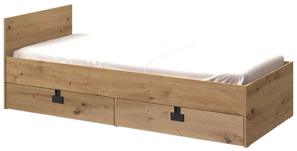 Posteľ pre mládež Tikrote TE14, Farby: dub artisan / biely lesk