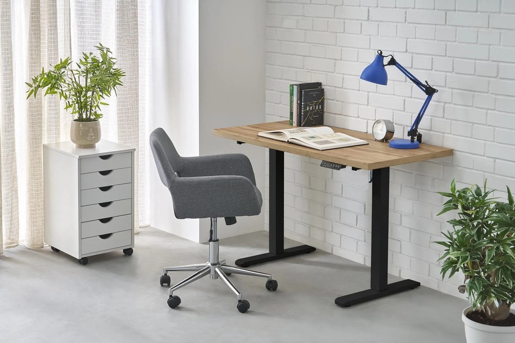 Výškovo nastaviteľný stôl B54 120 cm dub artisan/čierny