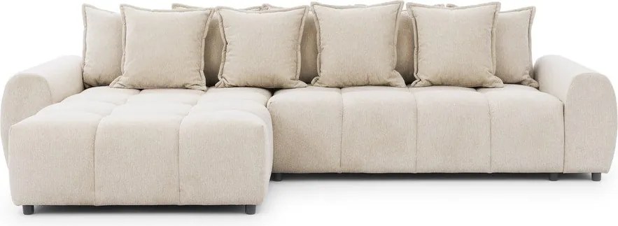 Béžová rohová pohovka (ľavý roh/s leňoškou) Albane – Ropez