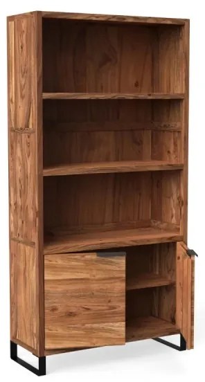 furniture-nabytek.cz - Masívna knižnica Sidora z akácie, lakovaná, hnedá