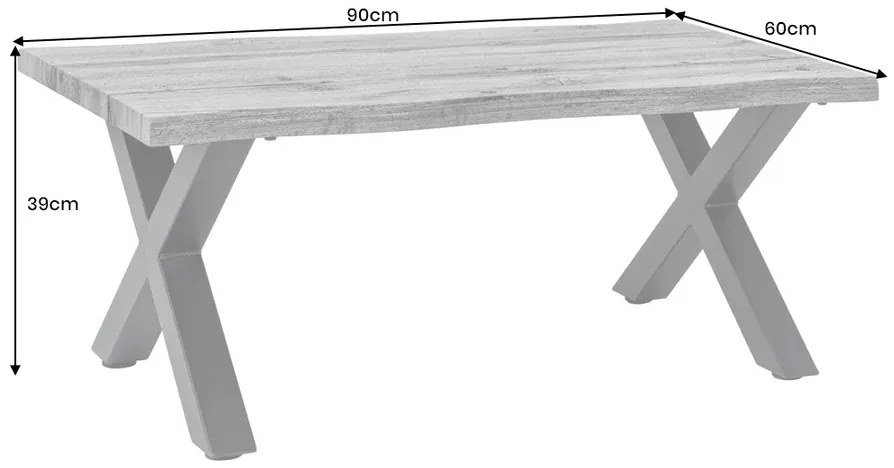 Konferenčný stolík WILD 90 cm - Wild Oak, nohy v tvare X