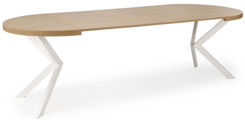 Jedálenský rozkladací stôl PERONI 100/250 cm dub craft zlatý/biely