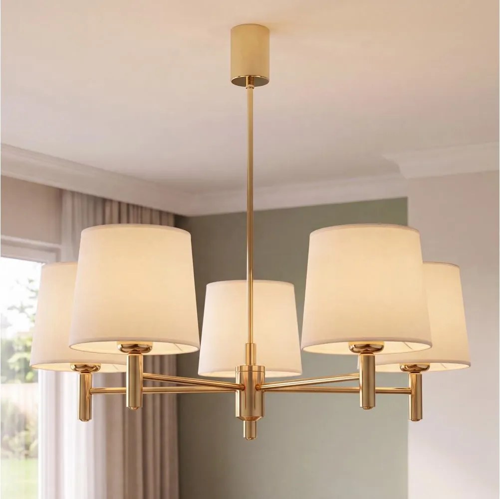 BRILAGI - Luster MONTE na tyči 5xE27/60W/230V krémová/zlatá