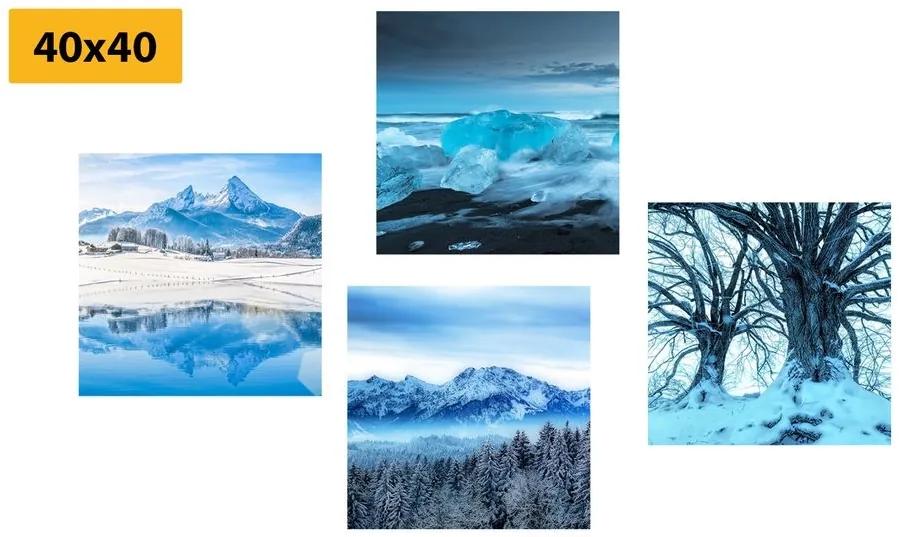 Set obrazov snehové kráľovstvo - 4x 60x60