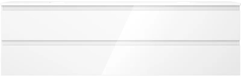 Mexen Orio, kúpeľňová skrinka 160 cm s umývadlom Vela, 2 zásuvky, biela lesklá, 91A10-16047-2-BFF00-W23M00