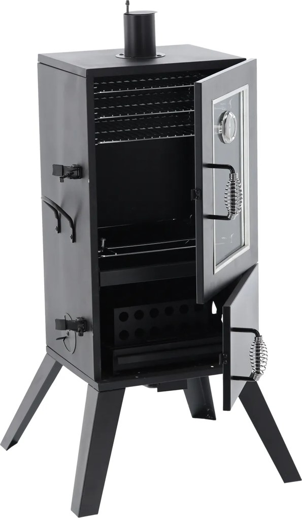 CH Záhradná kovová udiareň s presklenými dvierkami