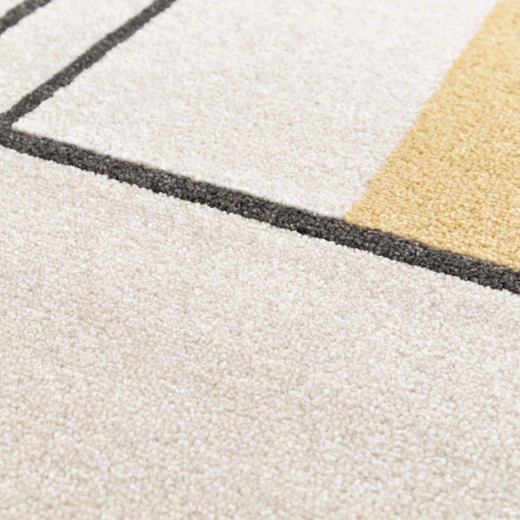 DY Béžový koberec s geometrickým vzorom Ladon 02 Rozmer: 80x150 cm