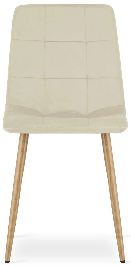 AKCIA Svetlobéžová zamatová stolička KARA II. akosť