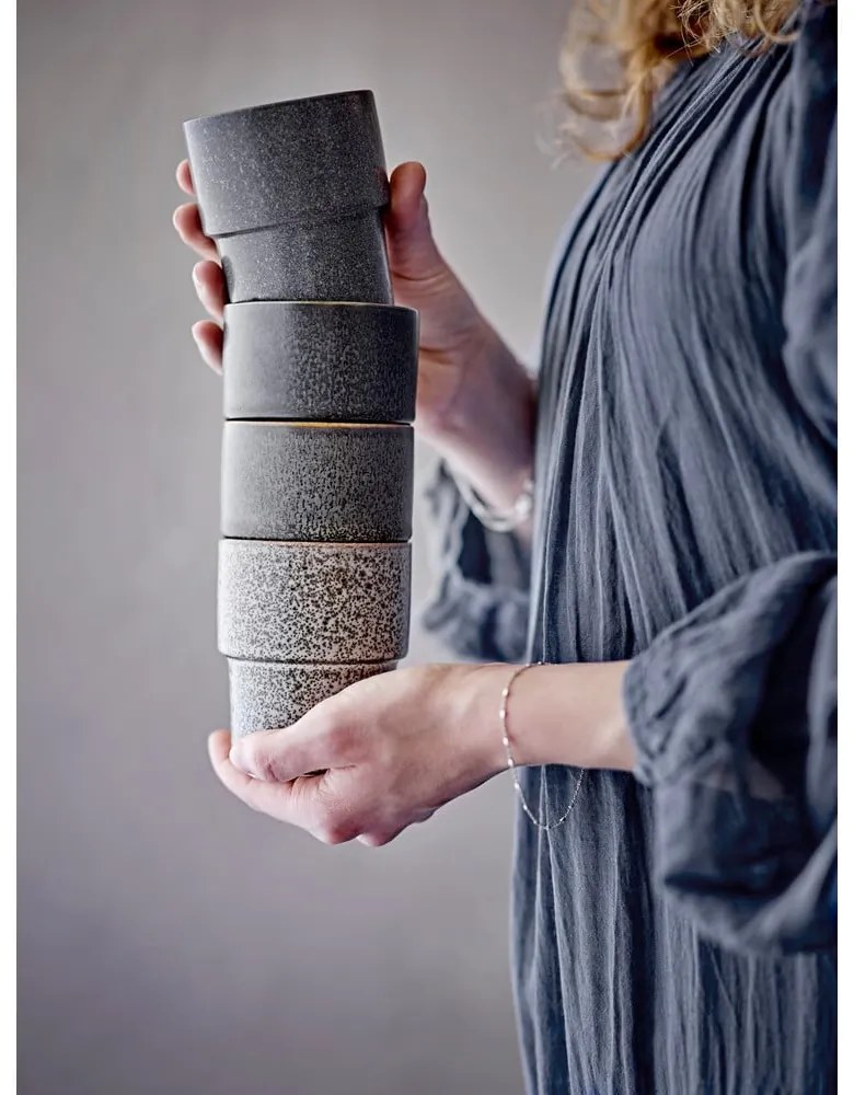 Hnedé šálky v súprave 4 ks na espresso z kameniny 150 ml Ewan – Bloomingville