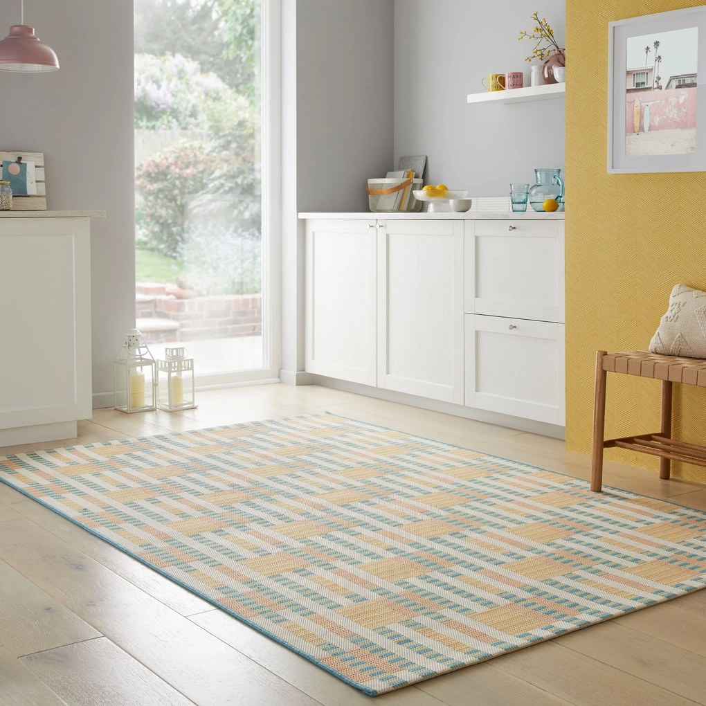 Kusový koberec Marseille Villa Check Multi – na von aj na doma, 200x290, viacfarebná, chodba / predsieň, Flair Rugs