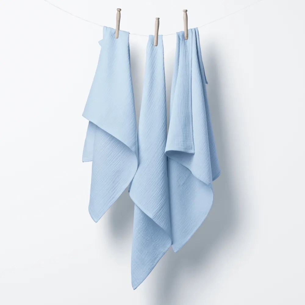 Biante Mušelínová plienka/dečka Nature MSN-086 Bledo modrá 120x120 cm