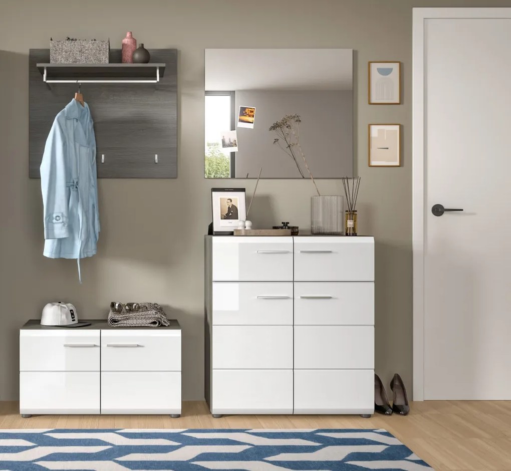 Šatníkový panel s policou Salsa, 80 cm, sivý dub