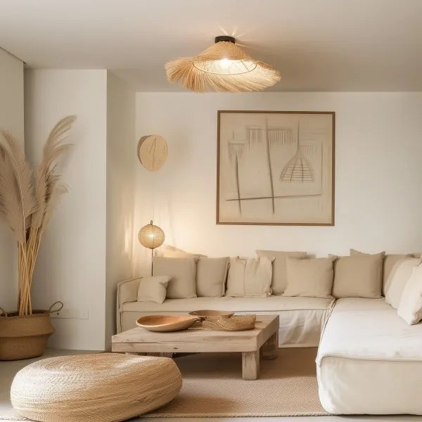 Brilagi - LED prisadený luster CERIA BOHO 1xE27/40W/230V priemer 70 cm ratanový