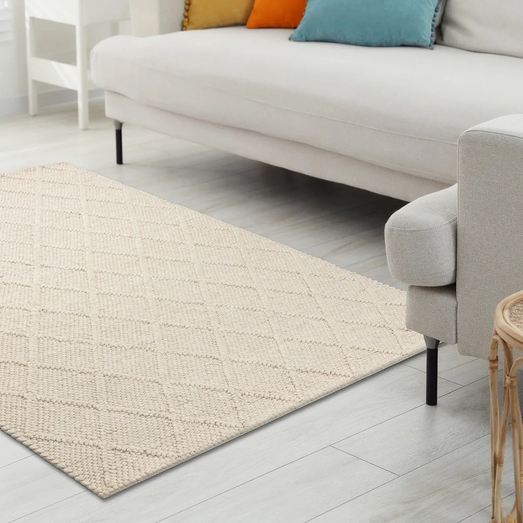 Kusový koberec Tahar 99001B cream, 200x290, biela, obývacia izba, Dywany Łuszczów