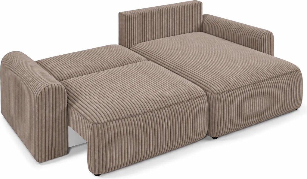 Rozkladacia obojstranná sedacia súprava do L NORDEN TILIA 250x140 cm, svetlohnedá