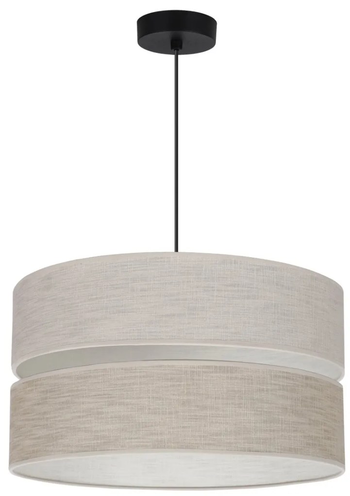 Závesné svietidlo Len, 1x béžové/svetlobéžové textilné tienidlo, (fi 40 cm), b