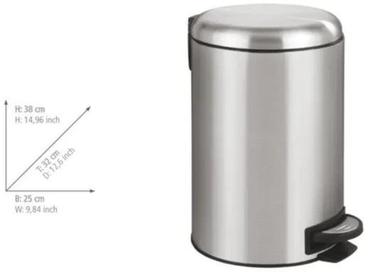 WENKO 22703100 - Kôš LEMAN 25x38 cm nerezová oceľ/satinovaný/čierna