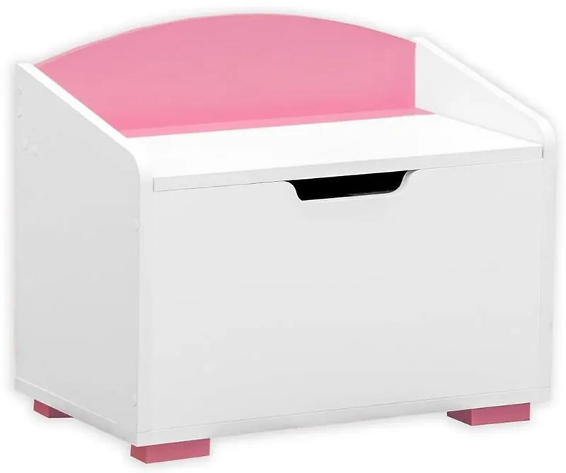 Detský úložný box Bb07 biely + ružová