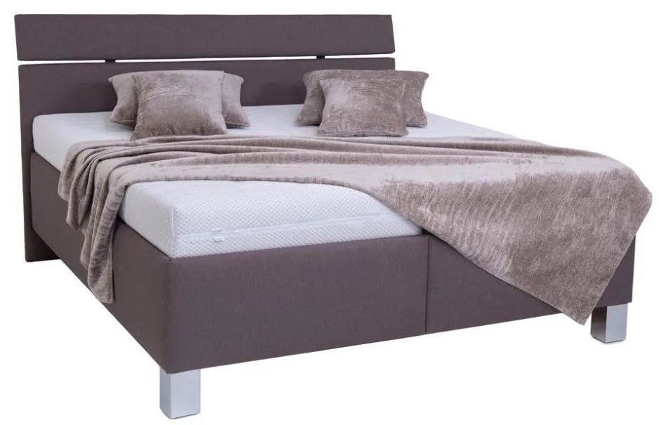 Čalúnená posteľ ALIS 180×200 cm s matracom a úložným priestorom, hnedá