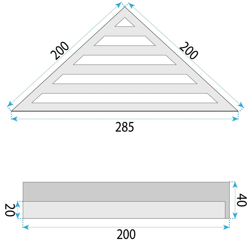 Rea Rea, kúpeľňová polica 285x145x40 mm, SF07, brúsená oceľ, REA-47005