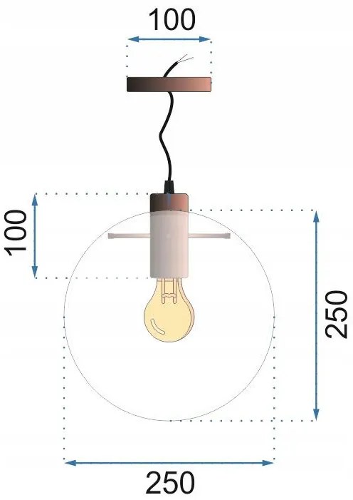 Toolight - Závesné svietidlo Lassi 25cm APP307-1CP, E27, čierna, OSW-00359