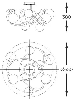 Zuma Line MX4922-8-EBGN - Prisadený luster NISYRO 8xG9/3,5W/230V čierna