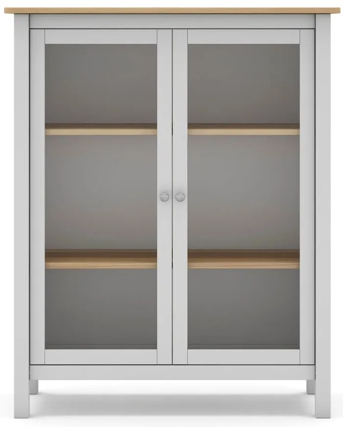 Biela/prírodná vitrína z borovicového dreva 90x110 cm Misti – Marckeric