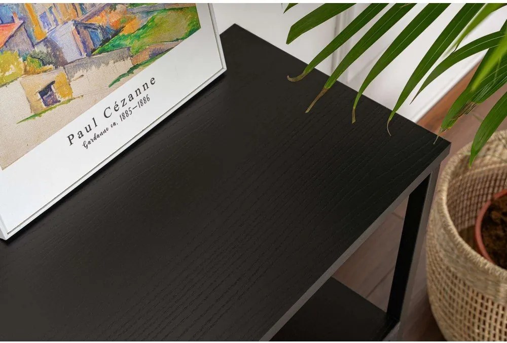 Čierny matný konzolový stolík 29,5x120 cm Solace – Kalune Design