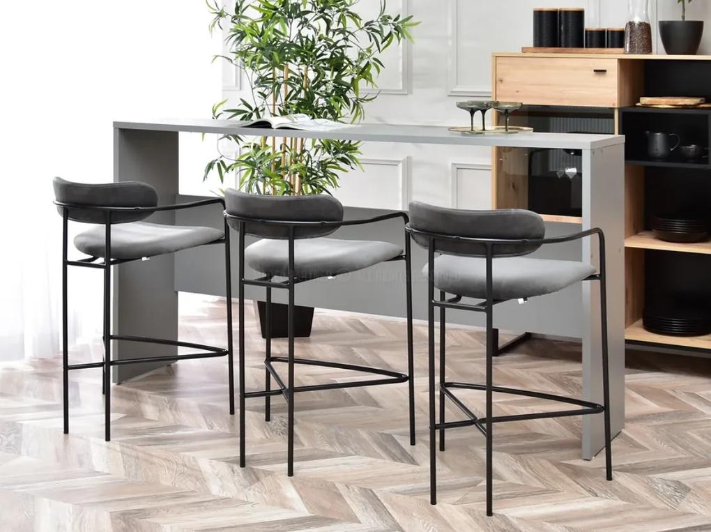 Dizajnová barová stolička ENZZO tmavo šedá