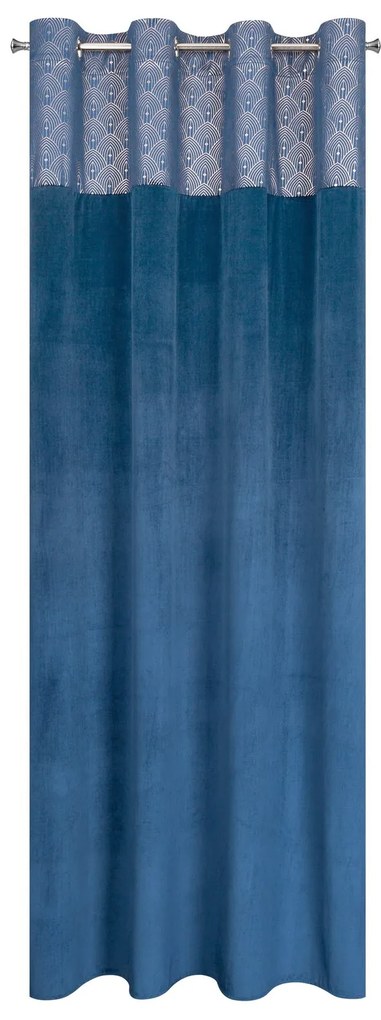 ZATEMŇOVACÍ ZÁVES NA KRÚŽKOCH AGNES 140X250 CM NÁMORNÍCKA MODRÁ
