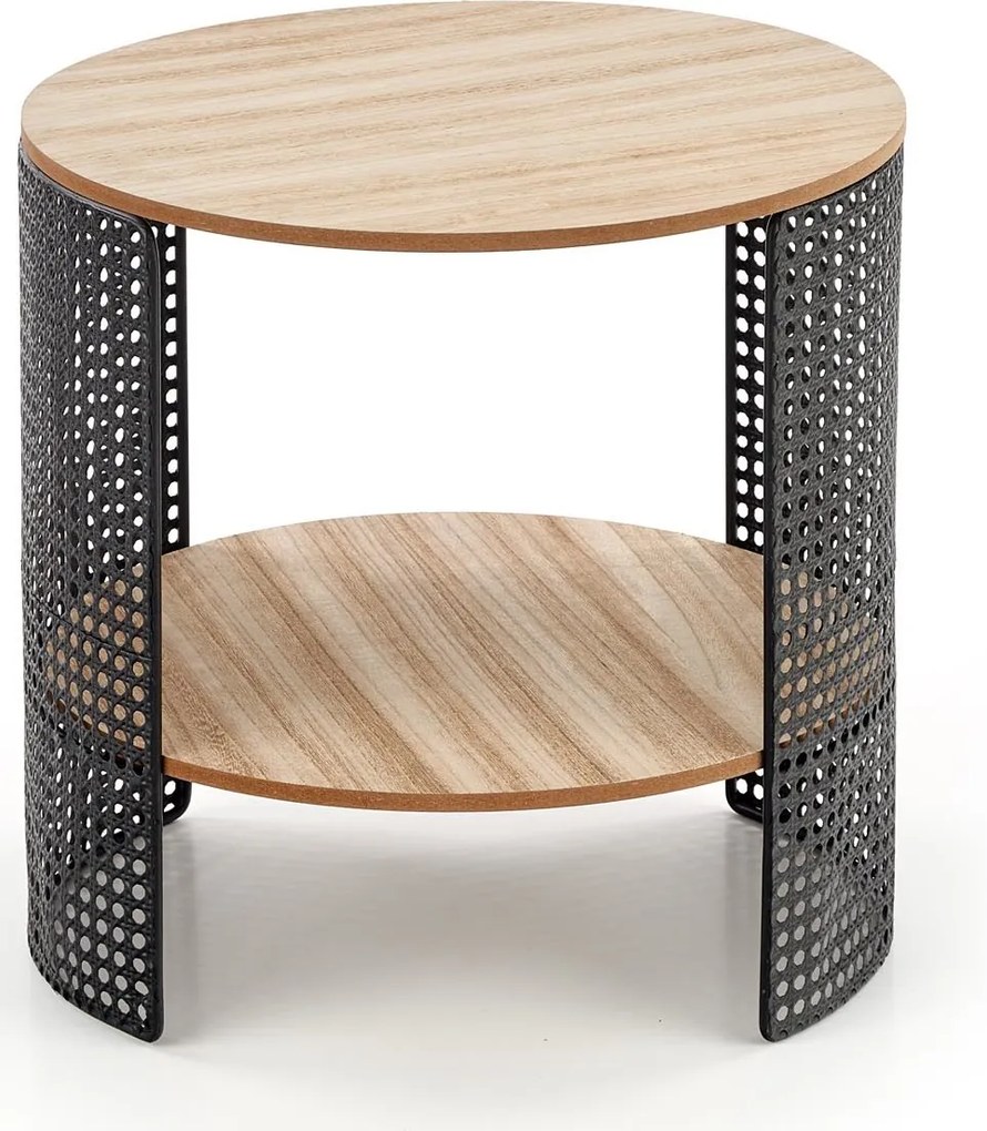 Konferenčný stolík WZOR 41 cm prírodný dub/čierny