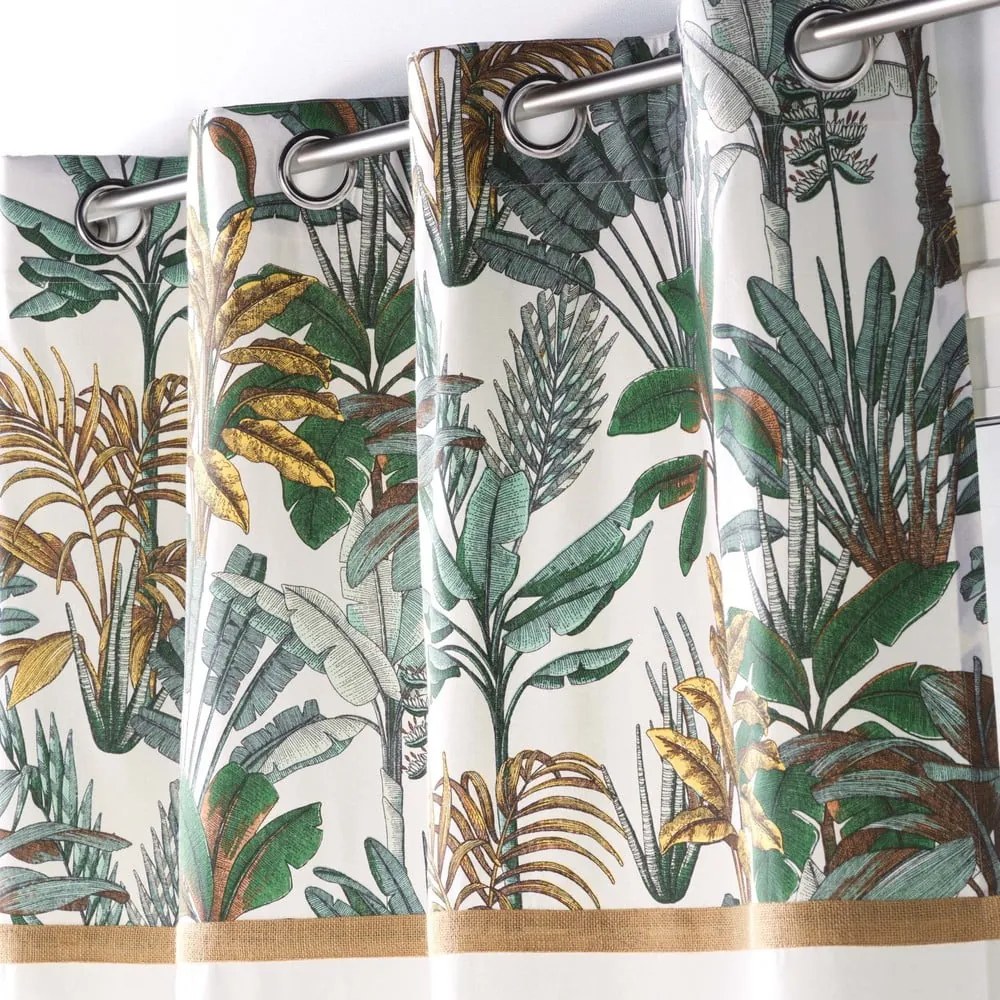 Zeleno-krémový záves 140x240 cm Balinesia – douceur d'intérieur