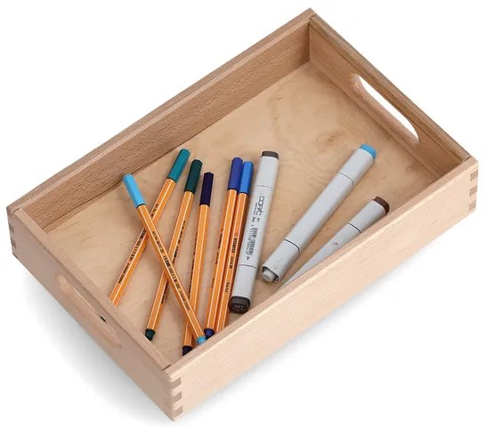 Drevená debnička, organizér s rúčkami LACQ, 30 x 20 x 7 cm