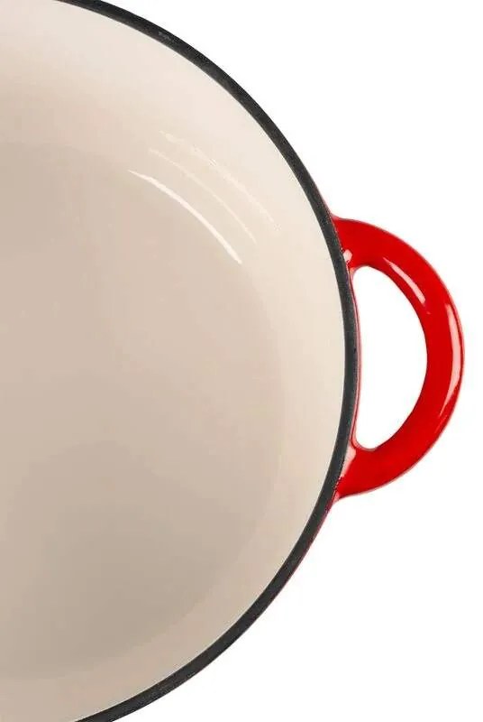 ST Liatinový hrniec 24cm smaltovaný 4l s pokrievkou červený