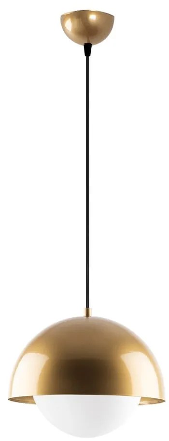 Závesné svietidlo v zlatej farbe so skleneným tienidlom ø 20 cm Camgoz – Opviq lights