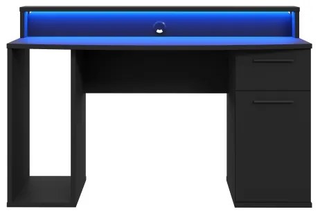 Písací stôl s podsvietením IVAR, čierny